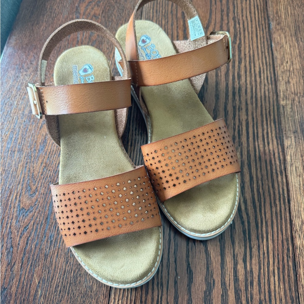 BOBS from Skechers Brown Sandals with Buckle Closure and Contoured Footbed - Picture 2 of 3